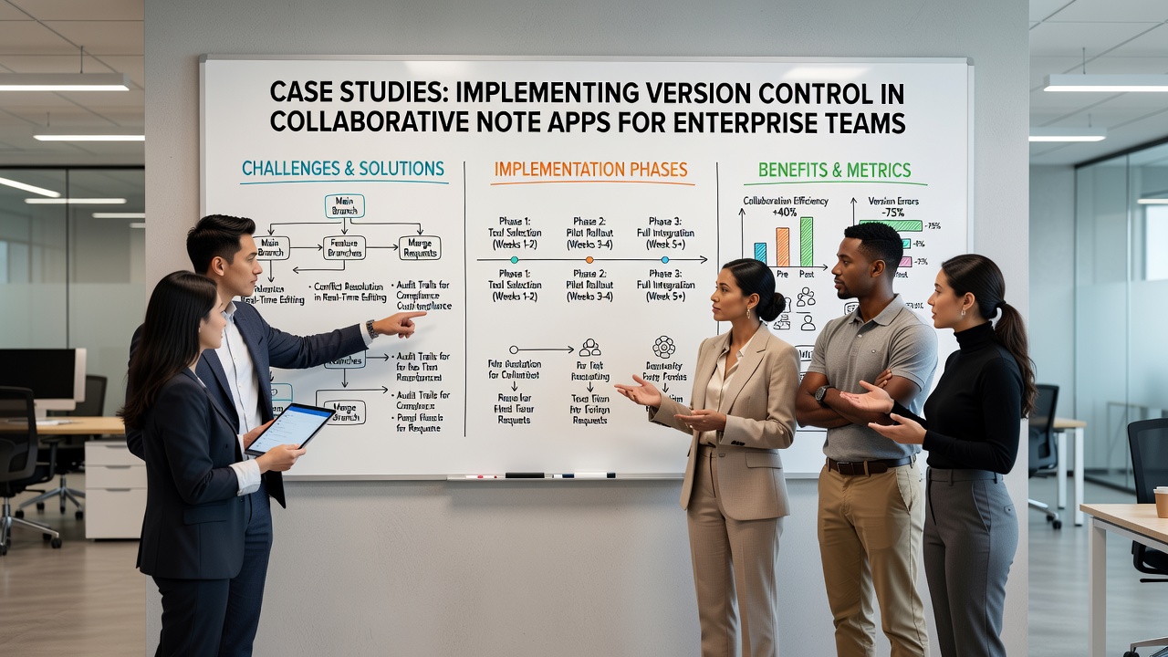 Dashboard showing version control branches and merge requests in an enterprise note collaboration tool